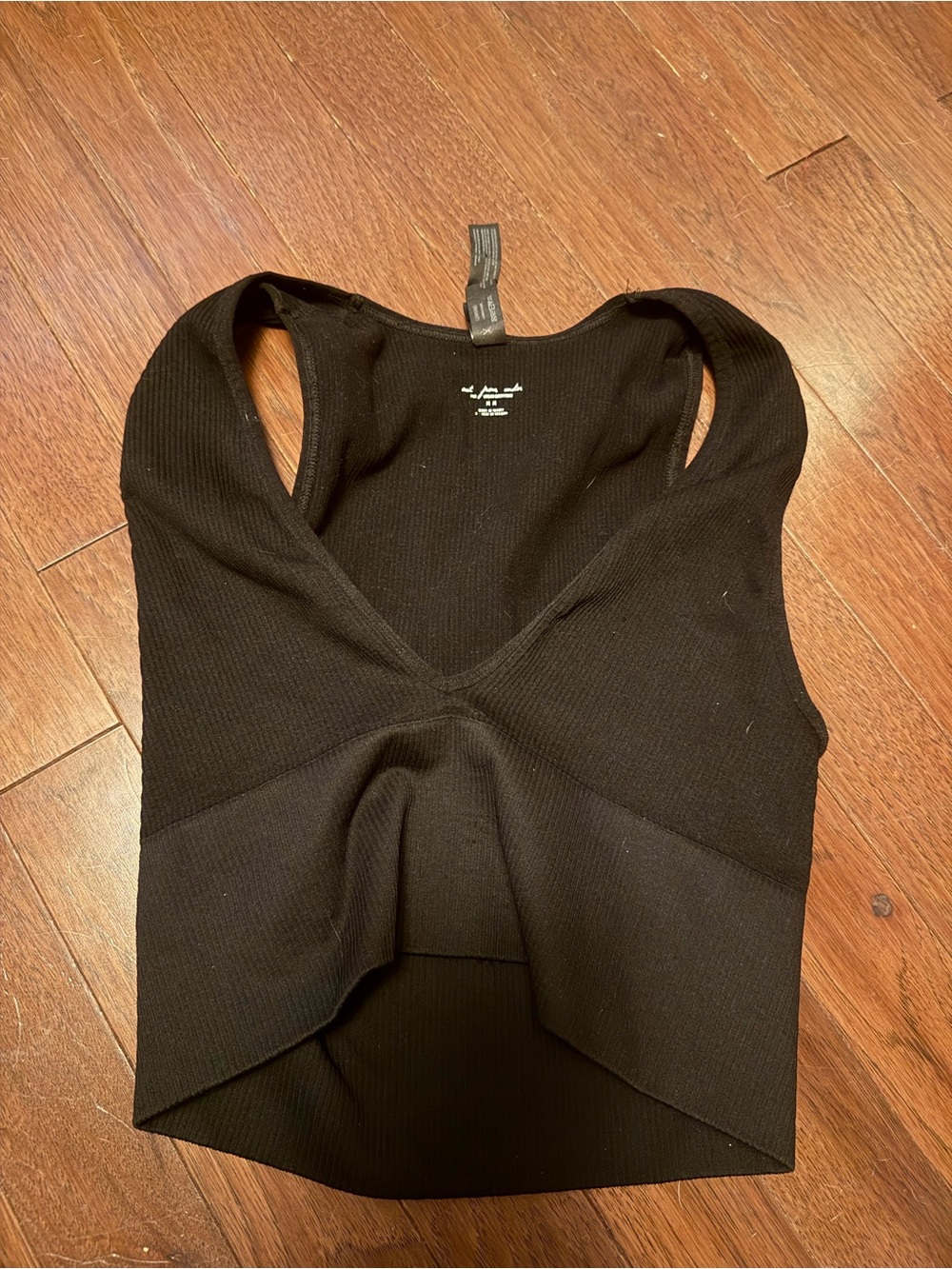Urban Outfitters Black v neck-Front Ribbed Tank